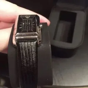 Women\'s watch emporia Armani black leather belt with Swarovski crystals Emporio Armani | Accessories | Womens Watch Emporia Armani  main image 2